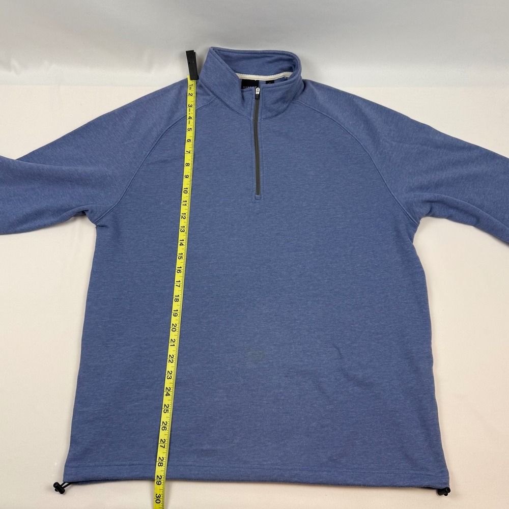 Dunning Golf Mens Blue Heather Quarter Zip Pullover Bamboo Charcoal Size L - Picture 9 of 11